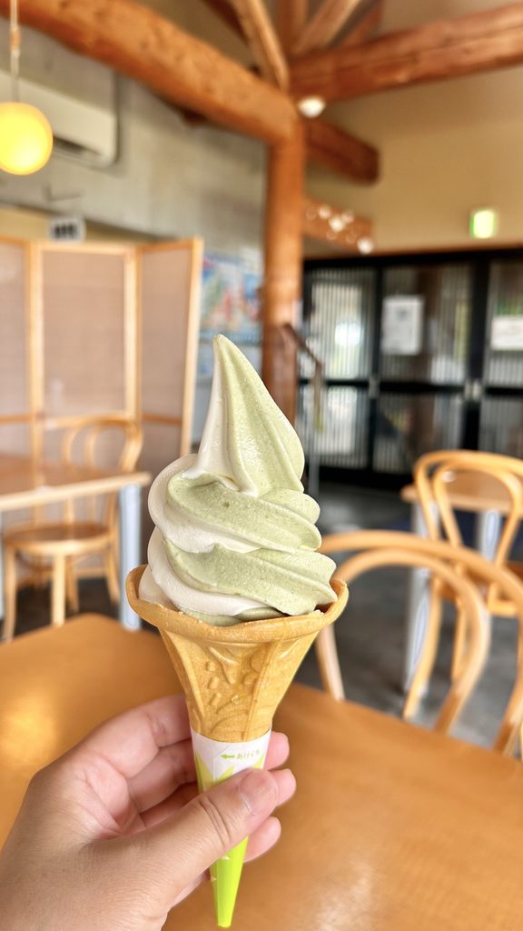 フレッシュしおかぜの里のワカメミックス(ソフトクリーム)